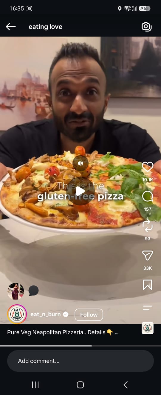 Eatinn' Love Trattoria featured on Instagram reel